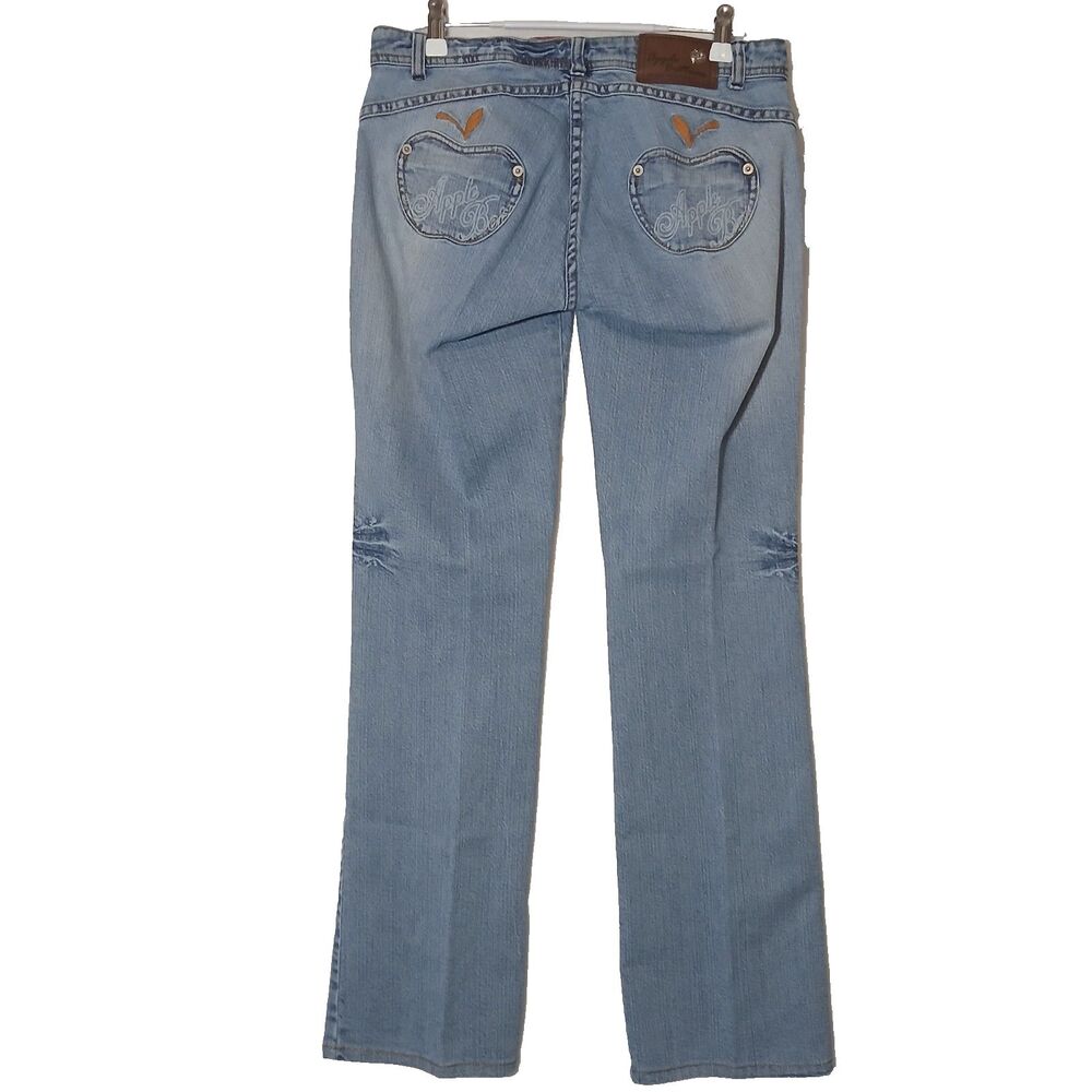 Y2K Vintage Apple Bottom Low Rise Bootcut Jeans Size 5/6 32 inseam #1113